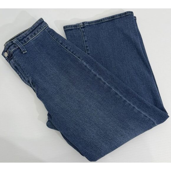 Just Black Denim Wide Leg High Rise Blue Jeans Womens 30 (Fit 29x28) Made in USA - Picture 3 of 11